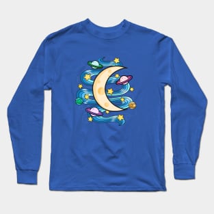 The Moon And A Swirl Of Night Long Sleeve T-Shirt